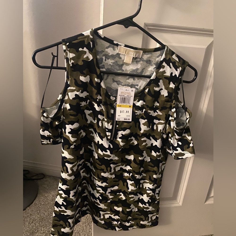 Michael Kors organic cotton off shoulders shirt